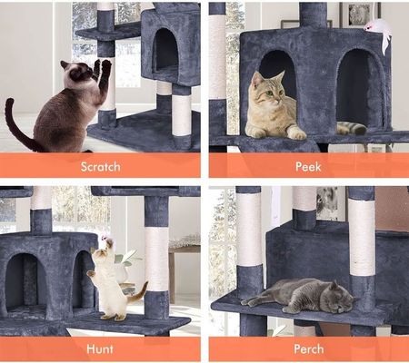 ODM Designs Luxury Natural Wood Pet Furniture Μεγάλη σκαρφαλώδης γάτα δέντρο για ξύλινες μεγάλες γάτες Δύο χρώματα σχοινί Sisal
