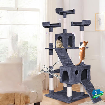 ODM Designs Luxury Natural Wood Pet Furniture Μεγάλη σκαρφαλώδης γάτα δέντρο για ξύλινες μεγάλες γάτες Δύο χρώματα σχοινί Sisal
