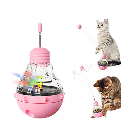Χρησιμοποιούμενο Interactive Cat Toy Fun Cat Stick με λάμπα και διαρροή τροφίμων