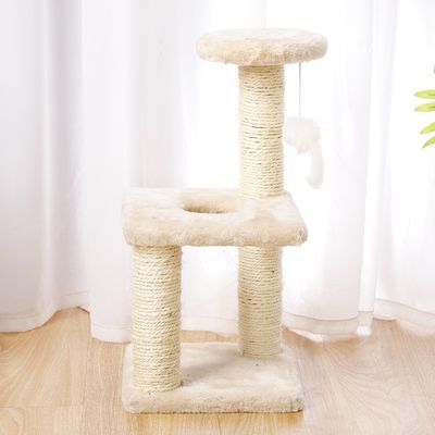 ODM Design Cat έπιπλα Μπέιτζ ξυλοπίνακα αναρριχητικό δέντρο με στήλη Sisal και πλούσια αιώρα