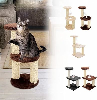 ODM Design Cat έπιπλα Μπέιτζ ξυλοπίνακα αναρριχητικό δέντρο με στήλη Sisal και πλούσια αιώρα