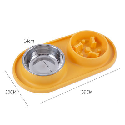 Μπλε σκυλί μπολ αργό τροφοδοτικό Pet Bowl με σιλικόνιο Mat No Chocking υγιεινό σχεδιασμό Bowl