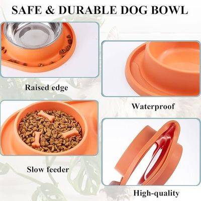 Μπλε σκυλί μπολ αργό τροφοδοτικό Pet Bowl με σιλικόνιο Mat No Chocking υγιεινό σχεδιασμό Bowl