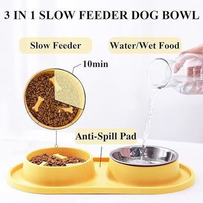 Μπλε σκυλί μπολ αργό τροφοδοτικό Pet Bowl με σιλικόνιο Mat No Chocking υγιεινό σχεδιασμό Bowl