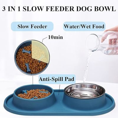 Ξηρά υγρή και ωμή τροφή Slow Feeder Bowl για σκύλους γάτες μικρά ζώα Slow Down Τρώει Bowl