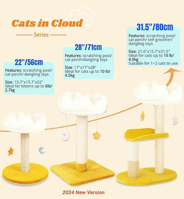 OEM/ODM Μεγάλο μεταλλικό πλαίσιο Cat Tower με κίτρινο σχέδιο λουλουδιών Sisal Scratcher και Hammock