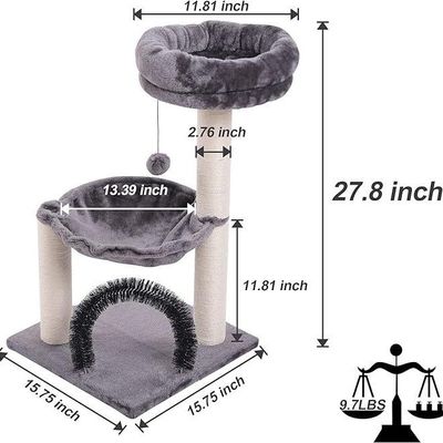 Φυσικό Sisal Cat Trees Scratching Post Πολυεπίπεδης πλατφόρμα Cat Tower για μεγάλες γάτες