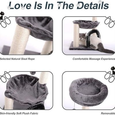 Φυσικό Sisal Cat Trees Scratching Post Πολυεπίπεδης πλατφόρμα Cat Tower για μεγάλες γάτες