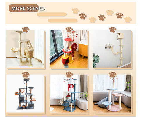 Φυσικό Sisal Cat Trees Scratching Post Πολυεπίπεδης πλατφόρμα Cat Tower για μεγάλες γάτες