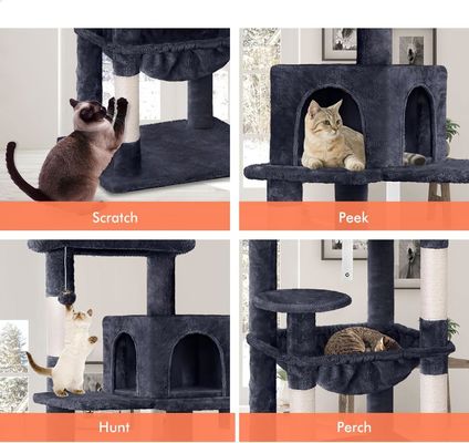 Υπηρεσία εξατομίκευσης Παρέχεται 143cm Cat Tree με Plush Perch Πολυεπίπεδο Cat Tower