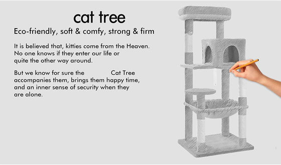 Υπηρεσία εξατομίκευσης Παρέχεται 143cm Cat Tree με Plush Perch Πολυεπίπεδο Cat Tower