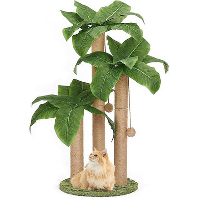 Φρέμα αναρρίχησης με φυσικό Sisal Scratch Pole και κρεμασμένες μπάλες