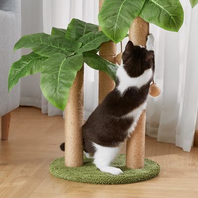 Φρέμα αναρρίχησης με φυσικό Sisal Scratch Pole και κρεμασμένες μπάλες