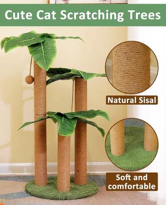 Φρέμα αναρρίχησης με φυσικό Sisal Scratch Pole και κρεμασμένες μπάλες