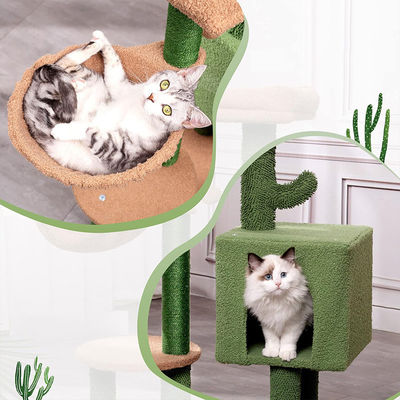 Γυψοπλαστική σύγχρονη γάτα Sisal Scratcher Κακτούς Γάτος Δέντρο με Αμάκη και Σκράφτο