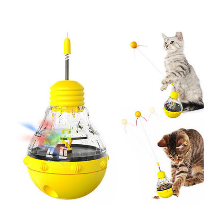 Παιχνιδιαστικό Cat Stick Cat Treat Dispenser Διαρροή τροφίμων Λαμπτήρας περιστρεφόμενος Flash Tumbler