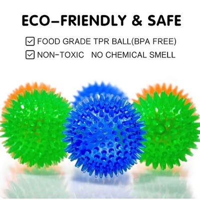 Υπηρεσία εξατομίκευσης Παρέχεται TPR Squeaky Spikey Ball Dog Chew Toy για καθαρισμό δοντιών