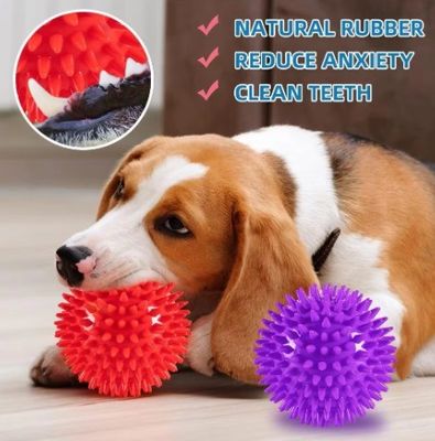 Υπηρεσία εξατομίκευσης Παρέχεται TPR Squeaky Spikey Ball Dog Chew Toy για καθαρισμό δοντιών