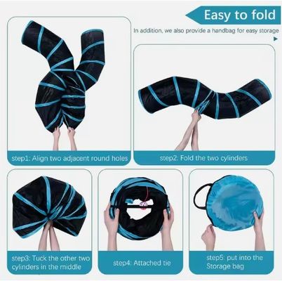 Υπηρεσία εξατομίκευσης παρέχεται 4 Way Cat Tunnel Bed Pop-up Folding Pet Tube Toy