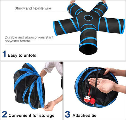 Ασφαλές και ανθεκτικό 3 Way 4 Way 5 Way Cat Tunnel Toy με το πλεονέκτημα του μαλακού φιλικού προς το περιβάλλον