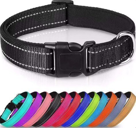 Προσωπικό αντανακλαστικό Neoprene Νάιλον κολάρο σκύλου με ρυθμιζόμενη προσαρμογή και γούνα διακόσμηση