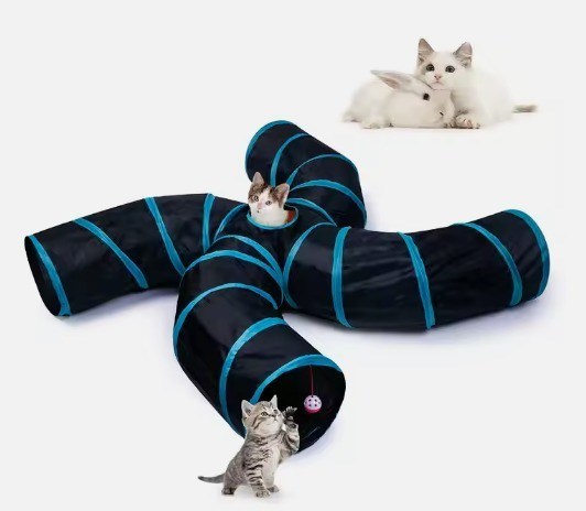 Υπηρεσία εξατομίκευσης παρέχεται 4 Way Cat Tunnel Bed Pop-up Folding Pet Tube Toy